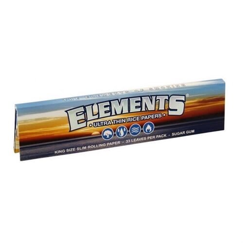 Pack of Elements - King Size Slankt ultratynde risrullepapir, inklusive 33 blade pr. pakke.