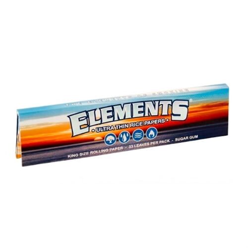 The Elements - King Size rispapir er ultratynde og kommer med livlig solnedgangsemballage.