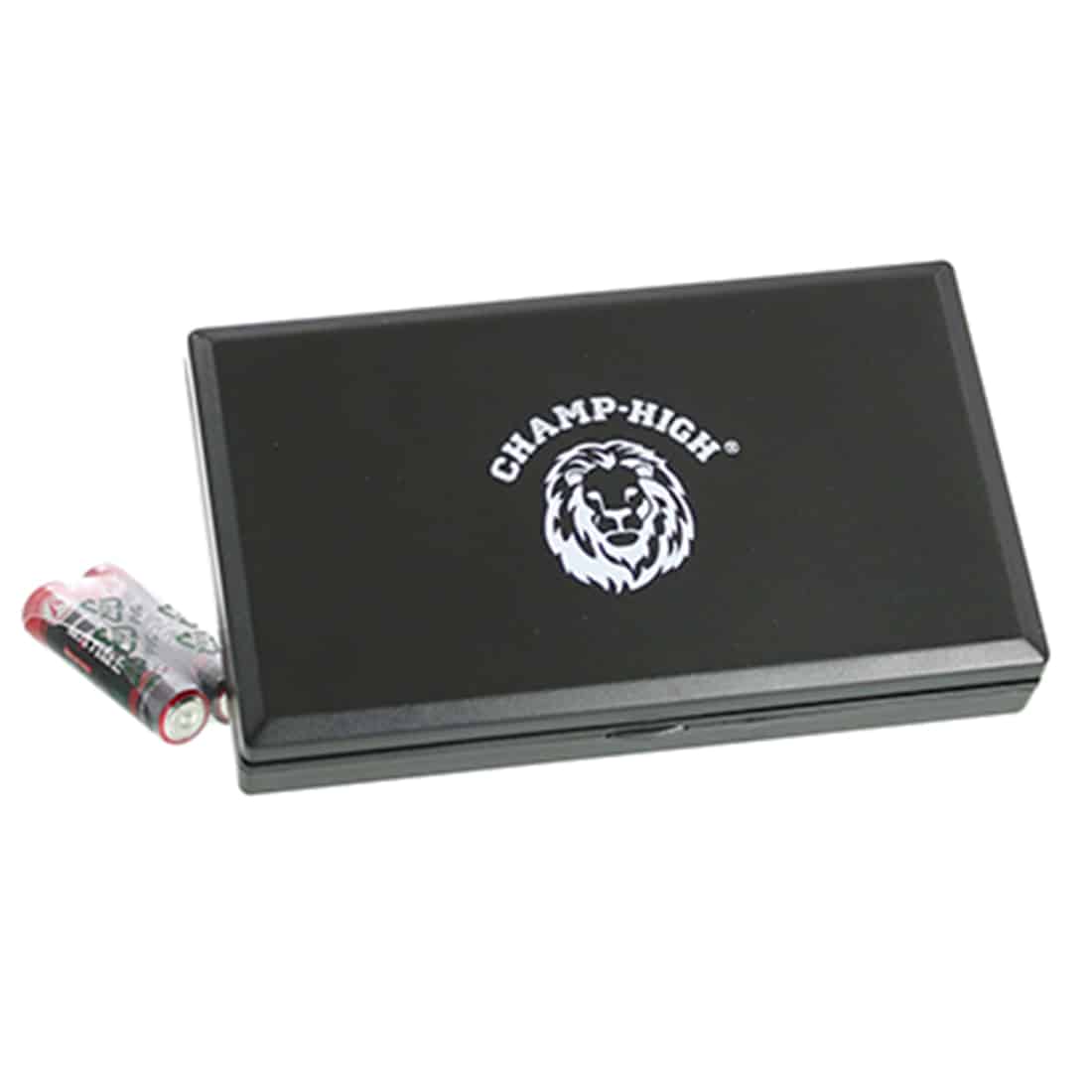 En lille, firkantet køkkenvægt præsenterer sig med en glat, sort overflade og en digital skærm, der viser vægtmålinger i gram. Knapperne er placeret under skærmen og har en enkel, rund form. Vægten har et minimalistisk design med afrundede kanter, og den er fremstillet af plastik med en blank finish, der giver en moderne æstetik.