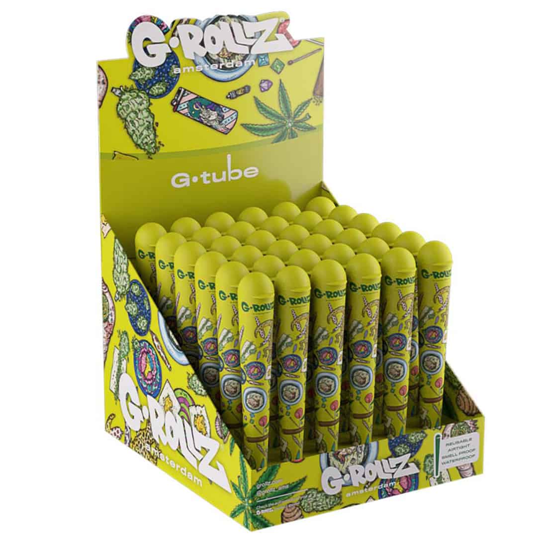 En gul cone-holder er fremstillet af plast og har en cylindrisk form med en bred åbning foroven. Overfladen har en glat tekstur, og holderen prydes af en firkantet bund, der sikrer stabilitet. Derudover findes der en lille udskæring til nem håndtering. Farven er ensartet gul uden mønstre, hvilket giver et enkelt og funktionelt udseende.