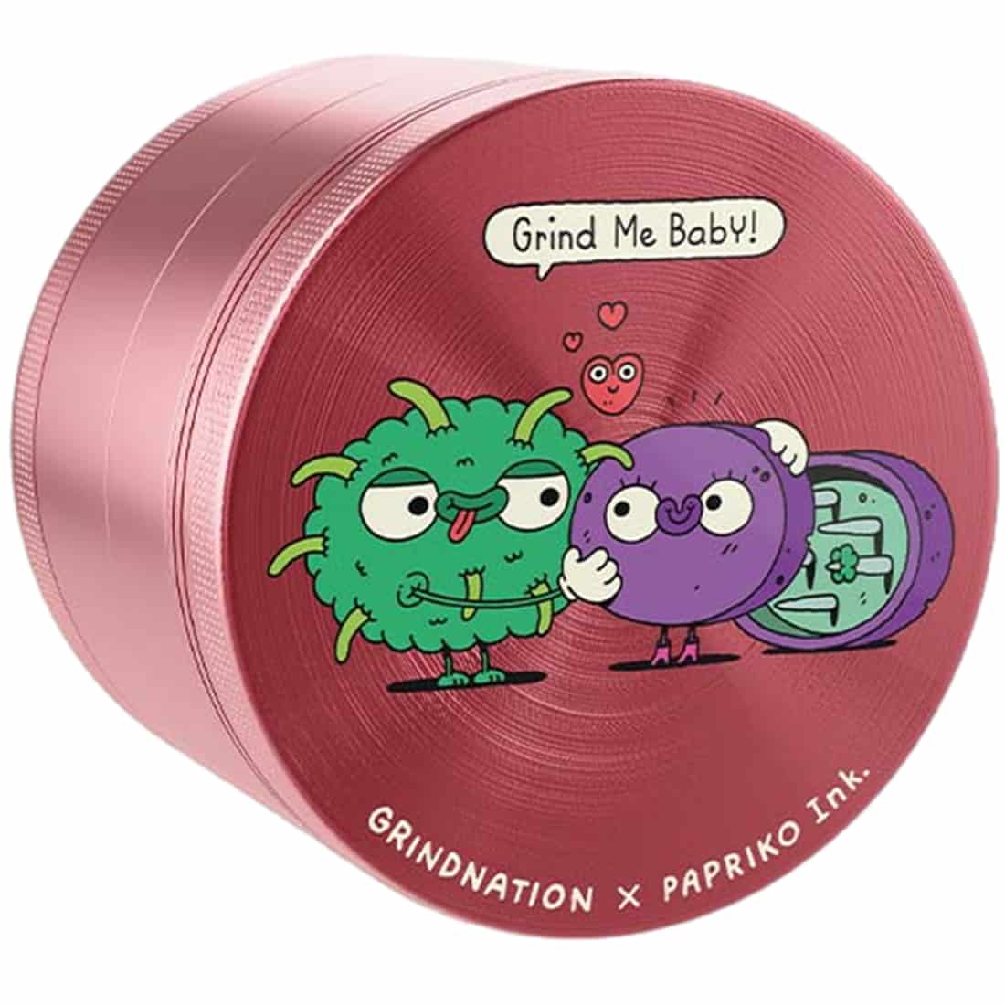 Grinderen er cylindrisk med en diameter på 63 mm. Den har en rustfri stålkrop med en mat finish, der giver en moderne og stilren fremtoning. Toppen har en skridsikker tekstur og en sort gummiring, der sikrer et godt greb. Der er tydelige graverede symboler og tal, der angiver måleenheder, samt et klart vindue, der viser indholdet.