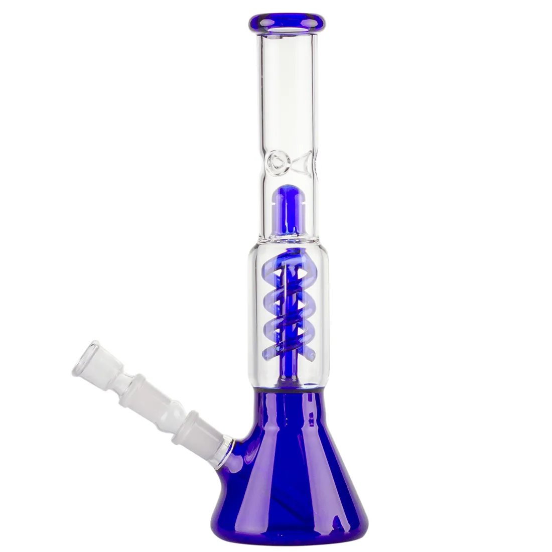 En blå, rund puf med en diameter på 35 cm præsenterer sig med en blød, tekstureret overflade. Den er dækket af et mønster af små, dybe folder, der giver en taktil dimension. Pufens kant er let buet, og den står på en flad, stabil base, der fremhæver dens enkle, men elegante design. Farven er ensartet og livlig.