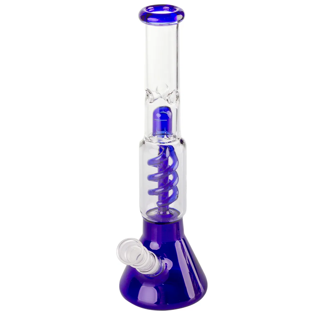 En blå, rund skål med en glat overflade og let bølgede kanter. Skålen har en dybde, der gør det muligt at rumme væsker eller små genstande. Den er fremstillet af keramik, hvilket giver en blank finish, der reflekterer lys. Indvendigt er skålen ensfarvet blå, mens kanten er let lysere i nuancen.