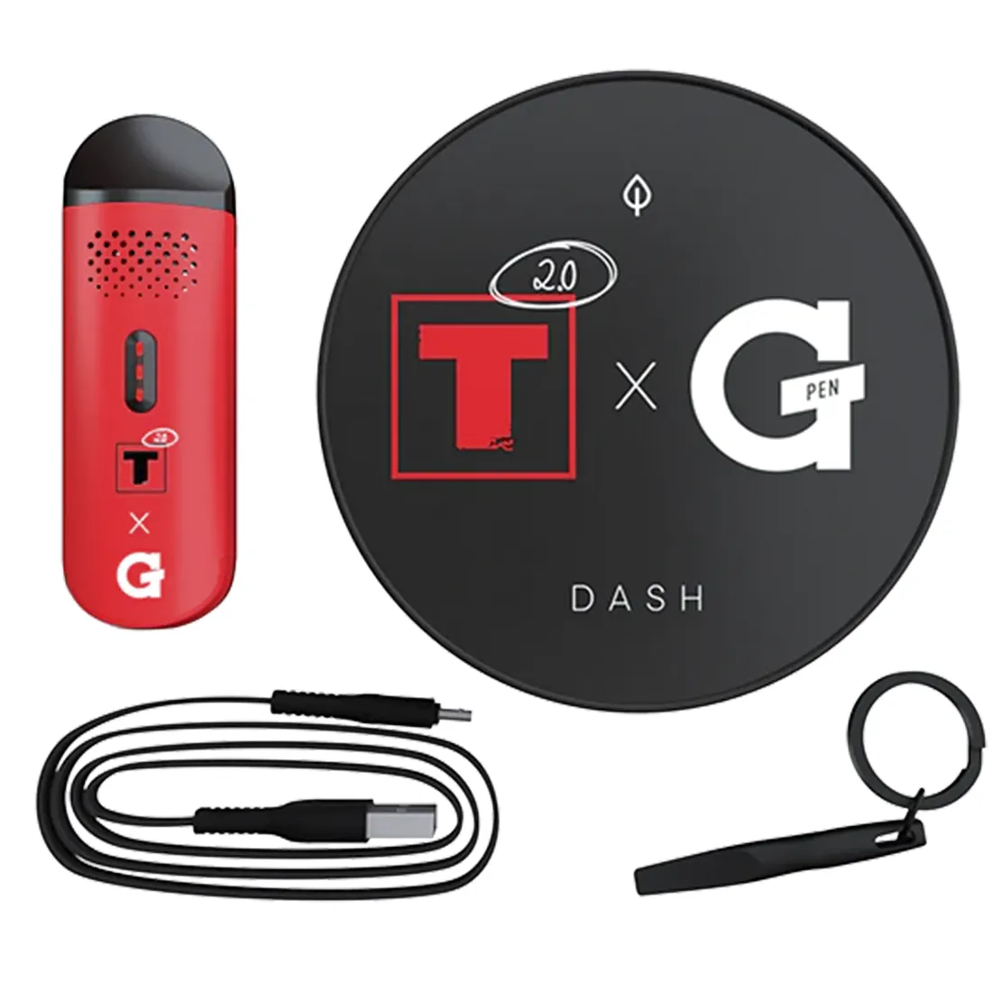 En sort, firkantet penneholder i metal prydet med et geometrisk mønster i hvidt. Holderens overflade har en glat, blank finish, der reflekterer lys. I midten er der en hul åbning til opbevaring af skriveartikler. Kanten er let afrundet, hvilket skaber et moderne udtryk. Det minimalistiske design gør den velegnet til forskellige indretninger.