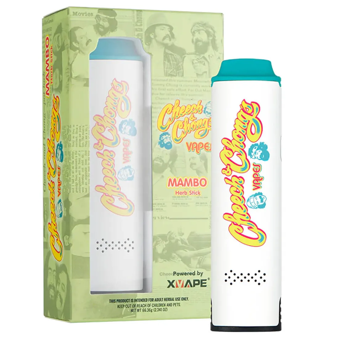 Vaporizerens krop er lavet af metal med en mat sort finish, som giver et stilrent udtryk. Den har en cylindrisk form med en let buet top. En gennemsigtig skærm viser temperaturindstillinger og funktioner med tydelig hvid tekst. Knapperne er placeret på fronten og har en glat, flad overflade. En aftagelig mundstykke i plast er tilføjet i toppen.