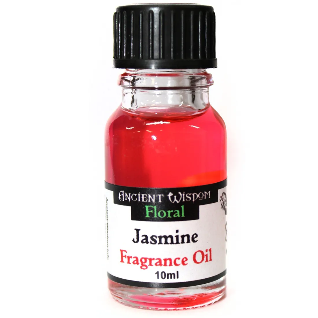 En klar glasflaske med en mørkeblå væske indeni pryder midten. Flasken har en slank, cylindrisk form med en skruehætte i sort plast. Etiket med elegant skrift pryder flaskens front, der indeholder oplysninger om indholdet. Flaskens overflade har en glat tekstur, mens hættens matte finish skaber kontrast. Farverne er dybe og rige, hvilket fremhæver indholdet.