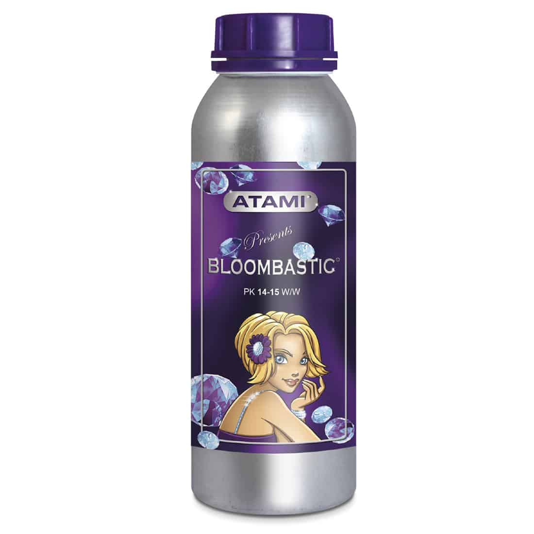 En transparent flaske med en kapacitet på 1250 ml. Flasken har en cylindrisk form og en sort prop med en praktisk hældetud. Etiket i nuancer af orange og sort pryder flaskens forside, hvor der er trykt tekst og symboler, der angiver produktinformation. Baggrunden er hvid, hvilket fremhæver flaskens farver og detaljer.