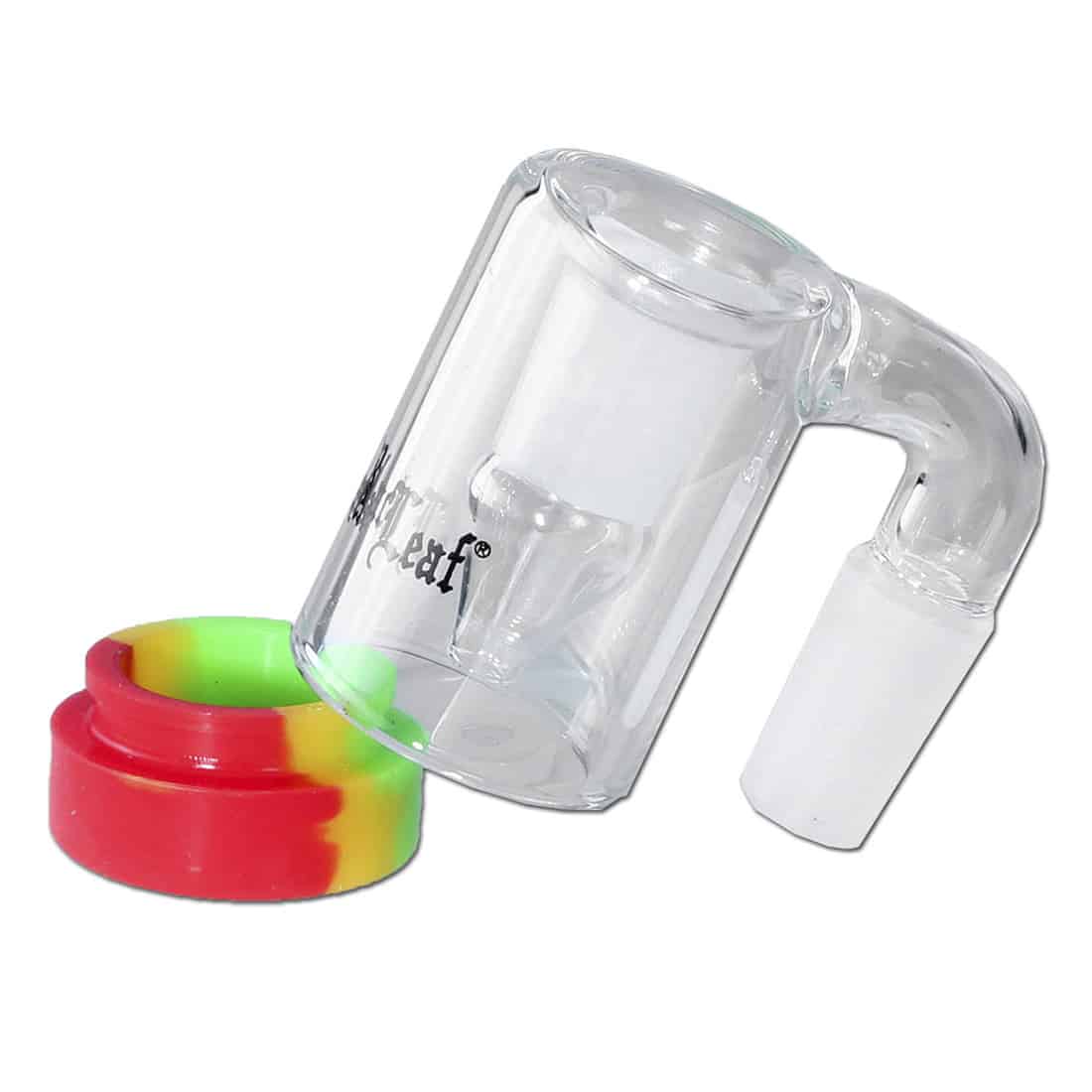 En sort, bladformet genstand med en blank overflade præget af subtile striber og et let bølget mønster. Den har en diameter på 59 mm og en tynd, elegant kant, der giver den et moderne udtryk. Midt i genstanden er der en diskret tekstur, som tilføjer dybde. Elementet er placeret på en neutral baggrund, der fremhæver detaljerne.