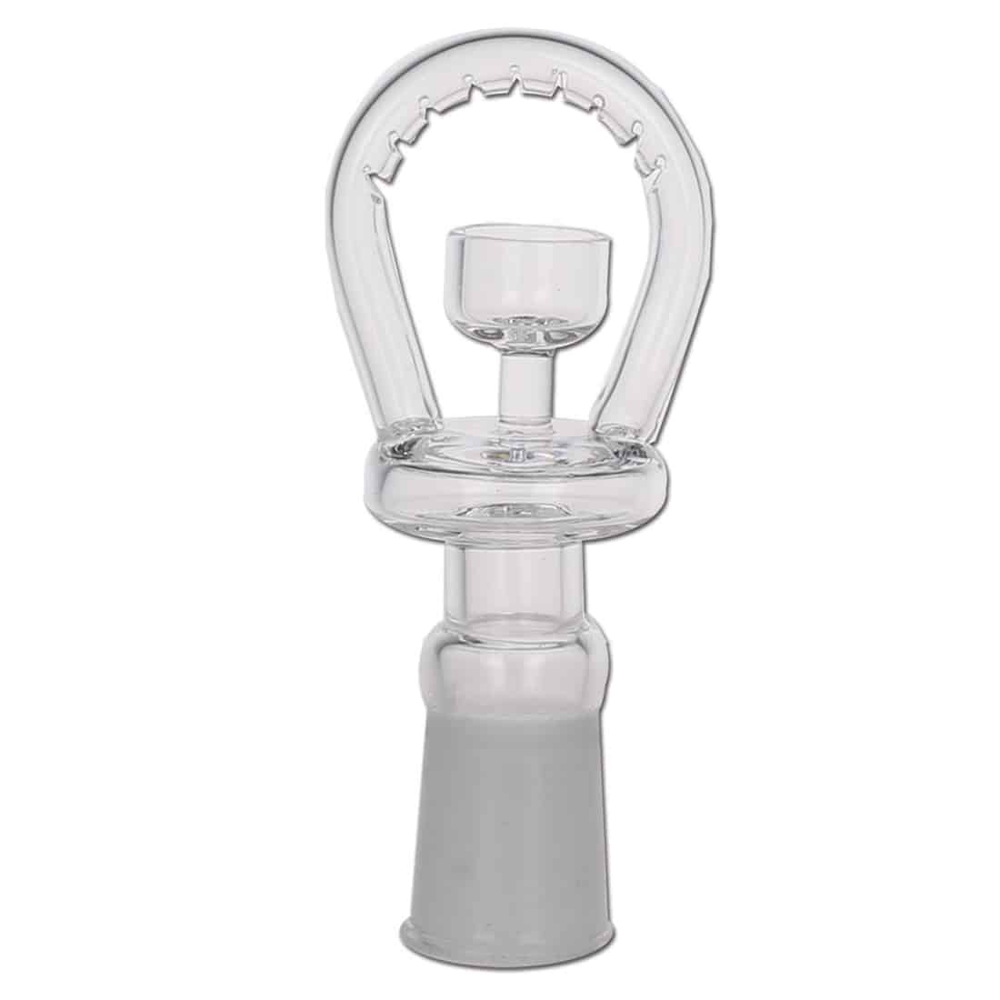 En skål fremstillet af kvartsmateriale præsenterer sig med en glat, gennemsigtig overflade, der fanger lyset. Den har en rund form med en let hævet kant og en dybde, der gør den velegnet til forskellige anvendelser. Farven spænder fra klar til let mælkehvid, med subtile striber og nuancer, der tilføjer en elegant tekstur.