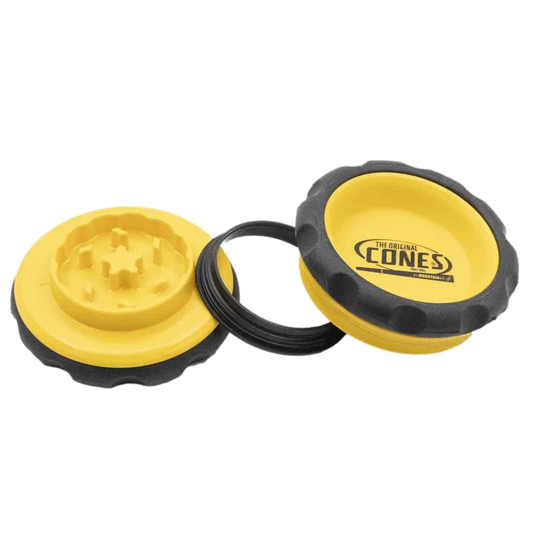 Kværnen har en cylindrisk form med en diameter på 75 mm og er lavet af metal med en blank, sølvfarvet overflade. Den har en skruelåg med en rille, der sikrer tæt lukning. Indvendigt findes skarpe tænder i en krydsmønster, der er designet til at male urter og tobaksprodukter. Bunden har små huller til at slippe det malede materiale.