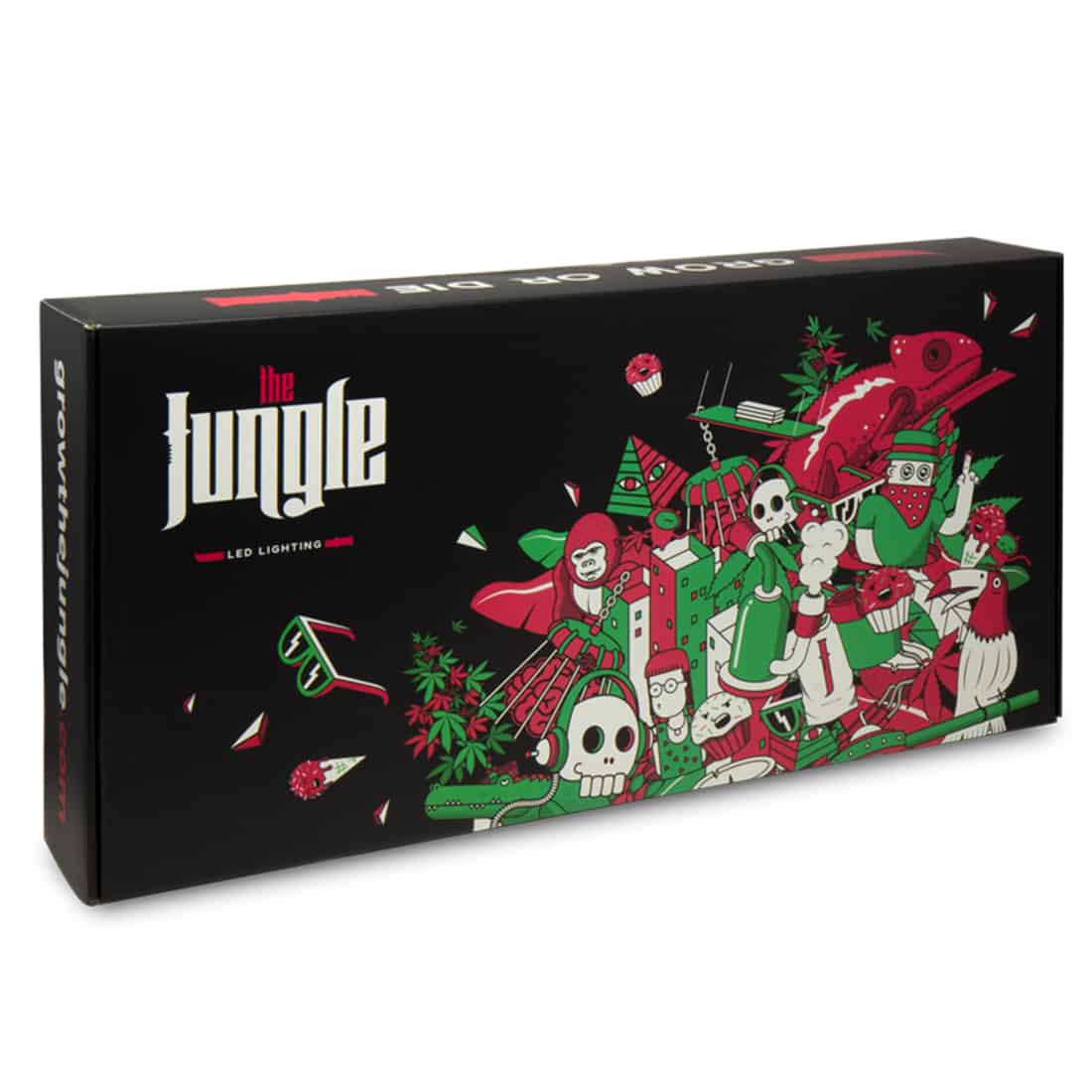 En LED-vækstlampe præsenterer sig med en rektangulær, sølvfarvet ramme og et mat finish. Lampen har flere runde, hvide lysdioder, der stråler lys i en varm tone. Den er udstyret med en justerbar ophængning i nylon, som giver mulighed for at tilpasse højden. Bunden af lampen har ventilationsåbninger, der sikrer varmeregulering.