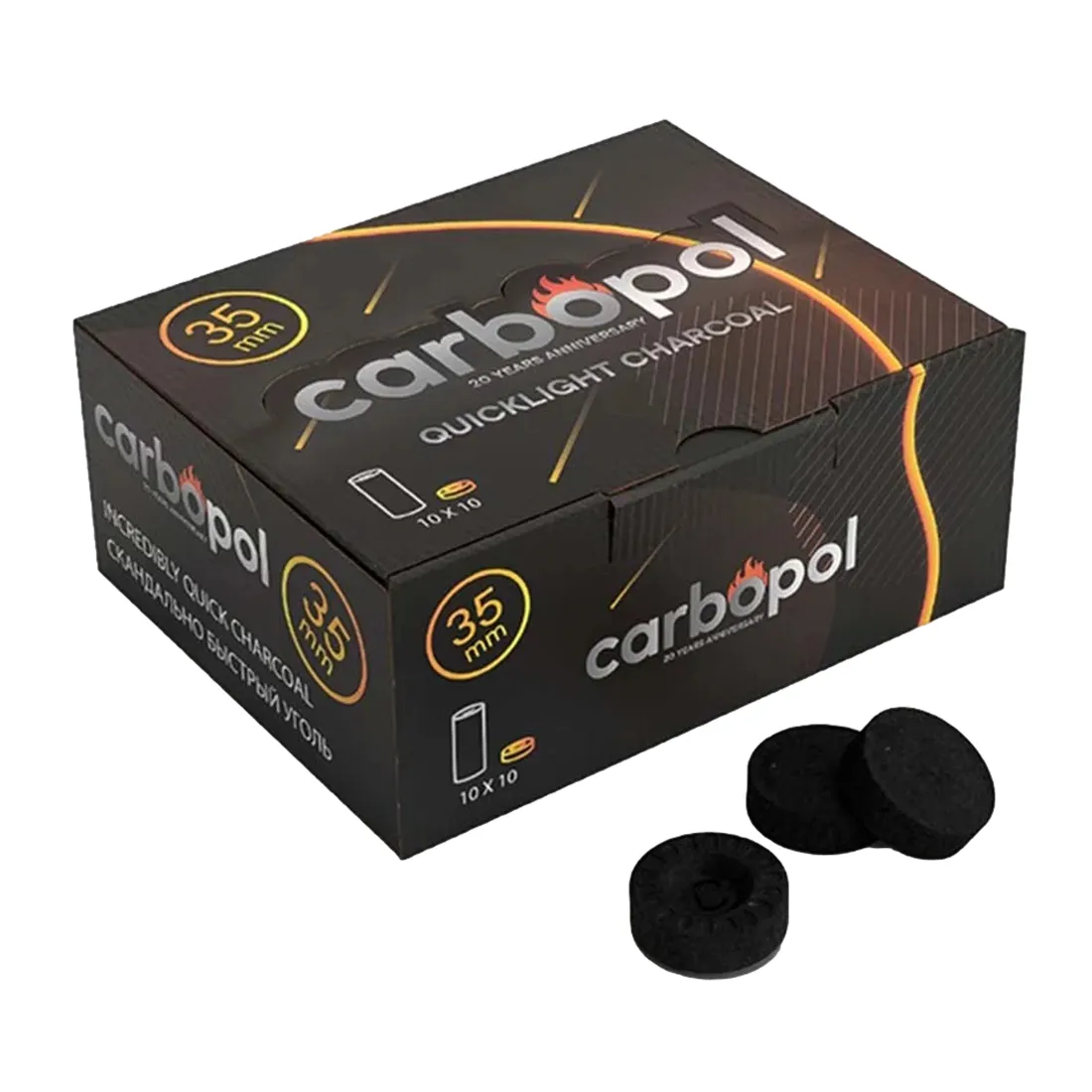 Carbopol Quicklight fremstår som en cylindrisk form med en diameter på 35 mm. Den har en glat, hvid overflade, der reflekterer lys. Strukturen er ensartet uden synlige teksturer eller mønstre. Den præcise, runde form understøtter en solid og stabil base, hvilket indikerer høj kvalitet og holdbarhed. Ingen synlige knapper eller symboler er til stede.