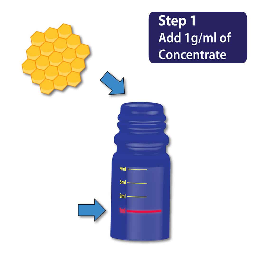 En transparent beholder med en sort skruelåg indeholder en gylden væske, der har en let viskositet. Beholderen er placeret på en hvid overflade, og der ses en minimal, elegant etiket på siden med tekst og symboler i sort. Baggrunden er ufokuseret og lys, hvilket fremhæver beholderens detaljer og farve.