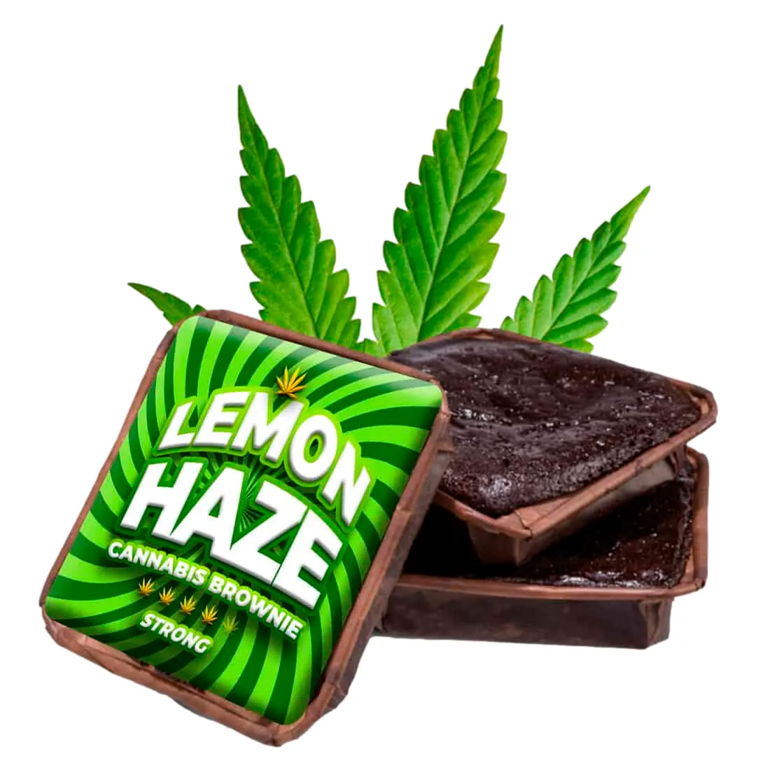 En firkantet brownie med en dyb, chokoladebrun farve pryder overfladen. Den er dækket af et let, glinsende lag, der antyder en sød glasur. Kanten er let ujævn, hvilket giver en rustik finish. Små stykker af citron eller citronskal kan anes, som tilføjer et friskt element til den mørke kage. Teksturen ser fudgy og blød ud.