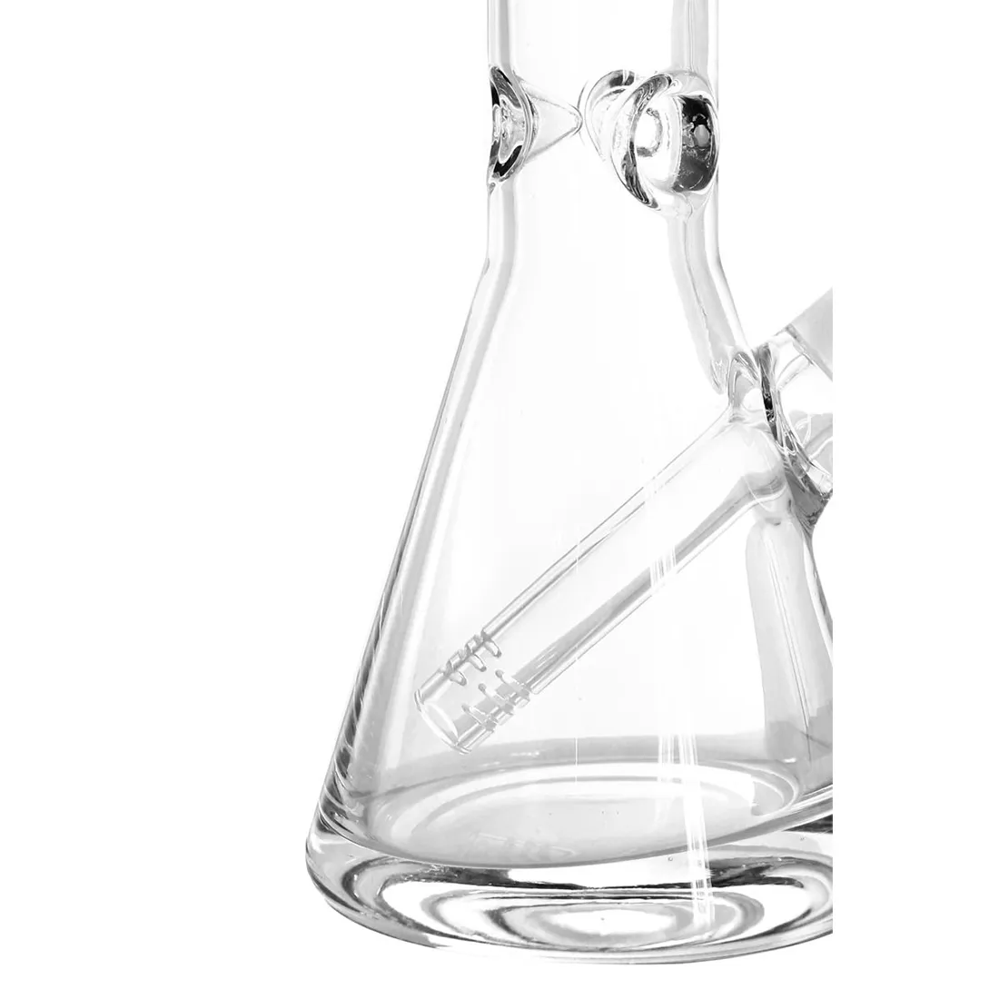 En blå figur med en glat, mat overflade pryder toppen. Den har en karakteristisk form med en stor hovedparti og en lille krop, der ender i en flad bund. Hovedet er detaljeret med en tydelig ansigtstræk, herunder en stor næse og en markant mund. Øjnene er lukkede, hvilket giver et eftertænksomt udtryk. Figuren står på en simpel, hvid bund.