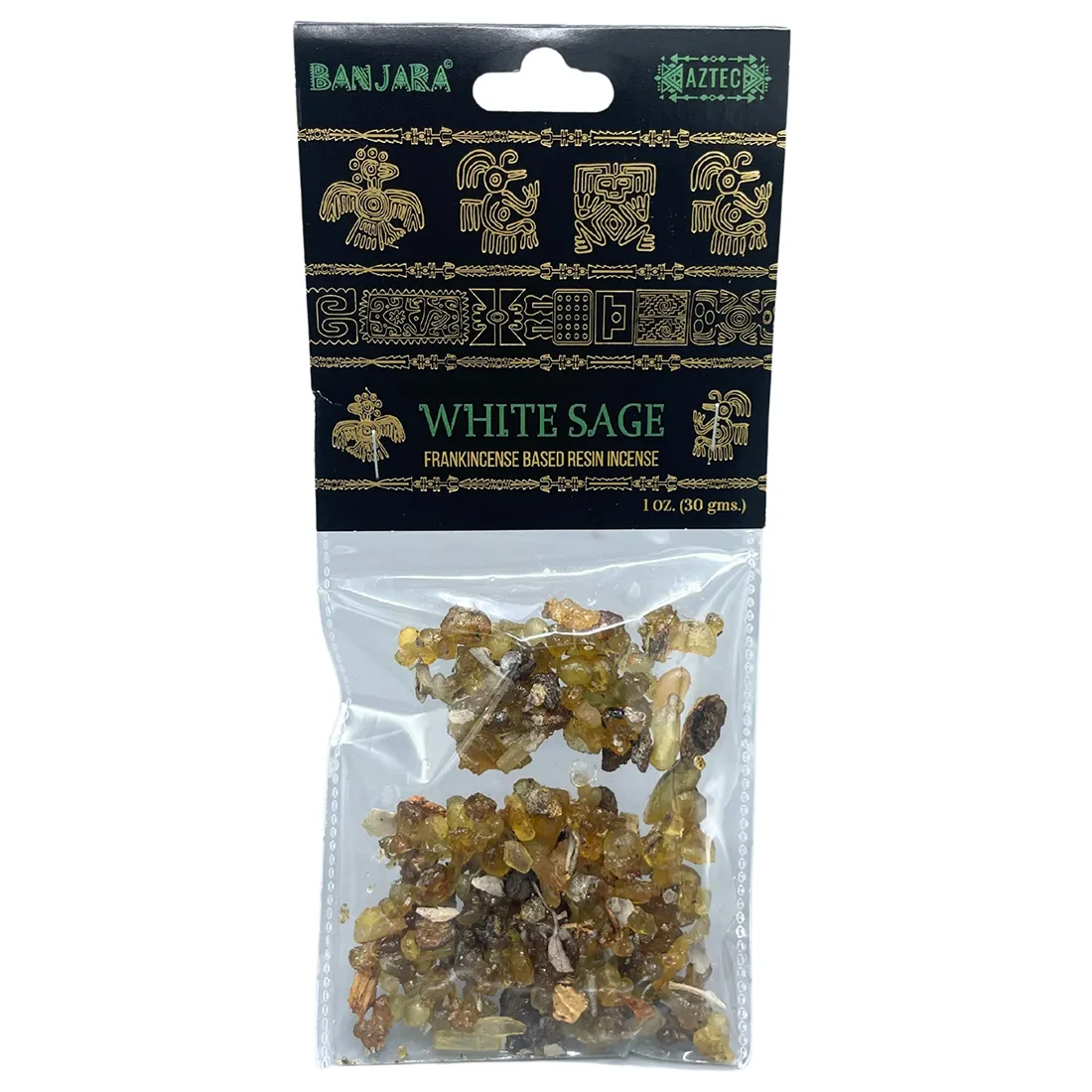 Banjara-træresin fremstår i en lys, næsten gennemsigtig hvid nuance med subtile grålige aftegninger. Materialet har en glat overflade og en let voksagtig tekstur. Små, fine krystaller kan ses, hvilket tilføjer dybde til resinets udseende. Det er præsenteret i en naturlig, uregelmæssig form, der fremhæver dets organiske karakter.