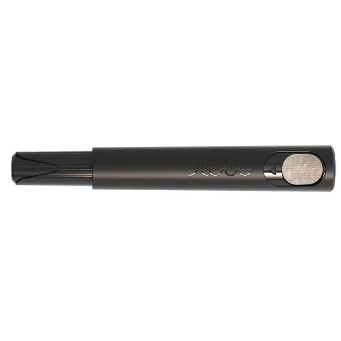 En kompakt enhed i sort plast med glatte overflader og en mat finish. Den har en rund form og er udstyret med flere knapper og en digital skærm. På toppen ses en åben beholder med en klar plastlåg, der muliggør observation af indholdet. Enheden har en integreret vægt med tydelige skalainddelinger og praktiske funktioner til blanding og kværning.