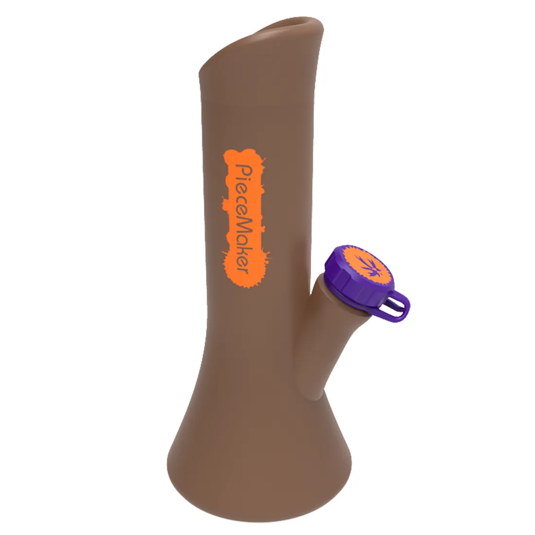 En silikone bong i en dyb grøn farve pryder midten af beskrivelsen. Den har en rund base, der gradvist snævrer ind mod et cylindrisk rør. Røret er dekoreret med et mønster, der minder om træstruktur. En gennemsigtig glas skål sidder i toppen, og der er en indbygget perkolator for ekstra filtrering. Kanten er let bølget, hvilket tilføjer karakter.