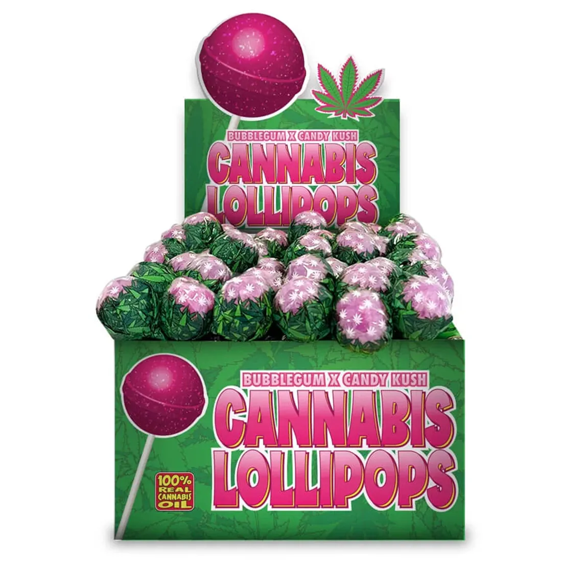 Farverne i lollipop'en spænder fra lys grøn til dyb gul med et marmoreret mønster, der skaber en visuel dybde. Den har en glat, skinnende overflade, der reflekterer lys. Stangen er hvid og solid, hvilket giver stabilitet. Lollipop'ens form er rund og flad, typisk for slik. Mønsteret er detaljeret, hvilket tilføjer en kunstnerisk dimension.