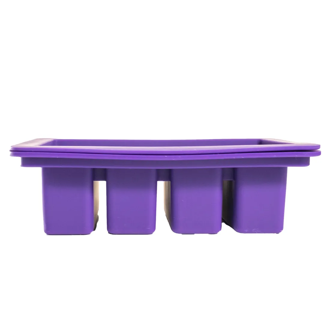 En silikoneform med en glat, fleksibel overflade, domineret af en dyb blå farve. Formen har en oval struktur med syv fordybninger, der skaber individuelle rum til infusion. Hver fordybning har en tydelig kant, som giver en præcis form. Materialets blødhed muliggør nem adskillelse af indholdet, og den ensartede overflade sikrer let rengøring.