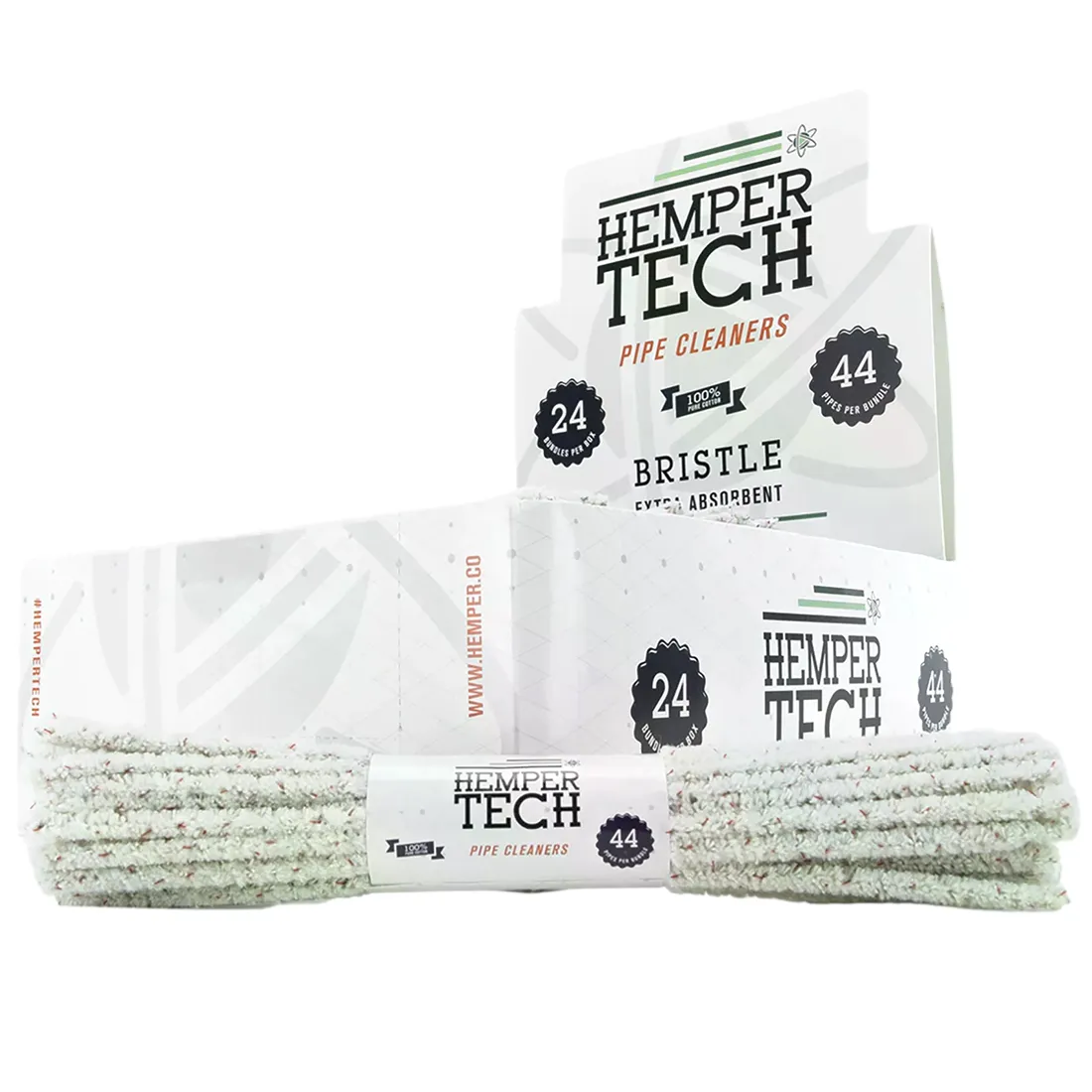 En pakke med 44 pipe cleaners præsenteres i en gennemsigtig plastindpakning. De farverige pipe cleaners varierer i nuancer som rød, grøn, blå og gul, og har en blød, fuzzy tekstur. Hver pipe cleaner er bøjelig og lang, hvilket gør dem ideelle til håndarbejde. Pakken er lukket med en enkel, klar tape.
