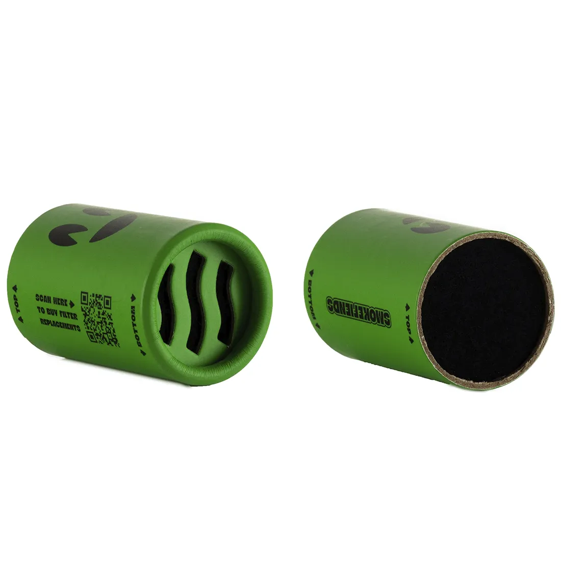 En grøn kaktusfigur med en glat overflade og stikkende torner står på en hvid base. Kaktussen har et simpelt, minimalistisk design med tydelige, skarpe linjer og en levende farve. Den hvide base er rund og flad, hvilket giver stabilitet. Baggrunden er neutral, hvilket fremhæver kaktusens farve og form.