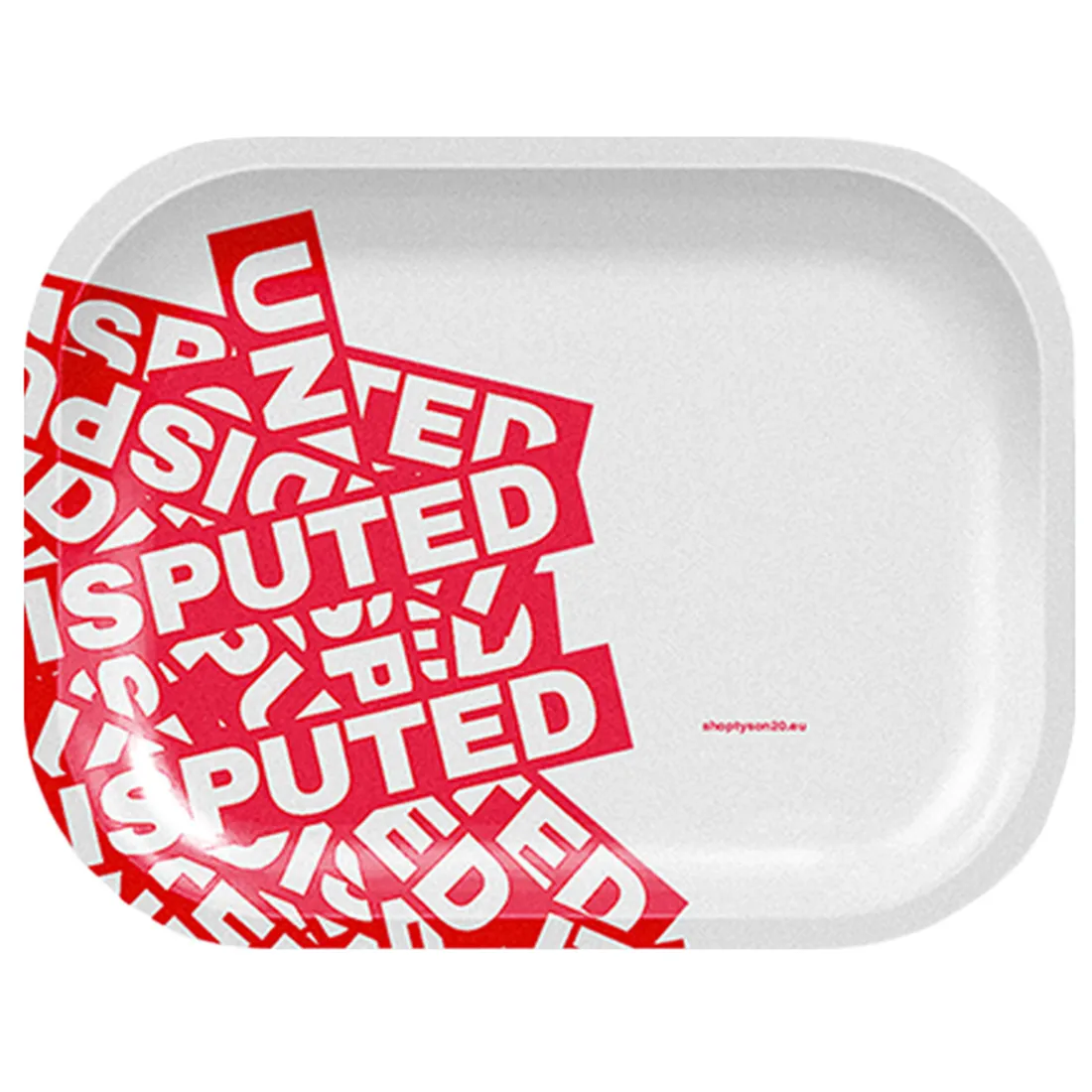 En kvadratisk plade med en dyb grøn farve dominerer kompositionen. Overfladen er glat, men med en let struktureret tekstur, der giver en organisk følelse. I midten er der delikate, hvide detaljer, der danner et mønster, hvilket tilføjer visuel interesse. Kanten er let afrundet, hvilket skaber en blødere silhouette.