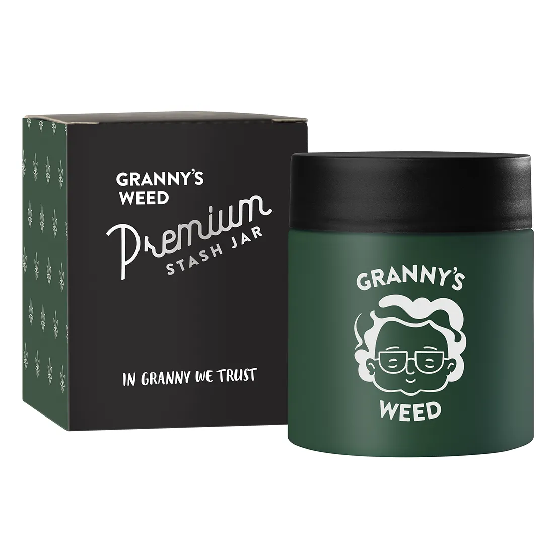 Urtekrukken har en cylindrisk form og er fremstillet af keramik i en dyb grøn farve. Overfladen har en glat, blank tekstur, der reflekterer lys. Låget er fladt med en lille knap i midten. Krukken har en kapacitet på 120 ml og prydes af en diskret, indgraveret tekst nær bunden, der angiver dens indhold.