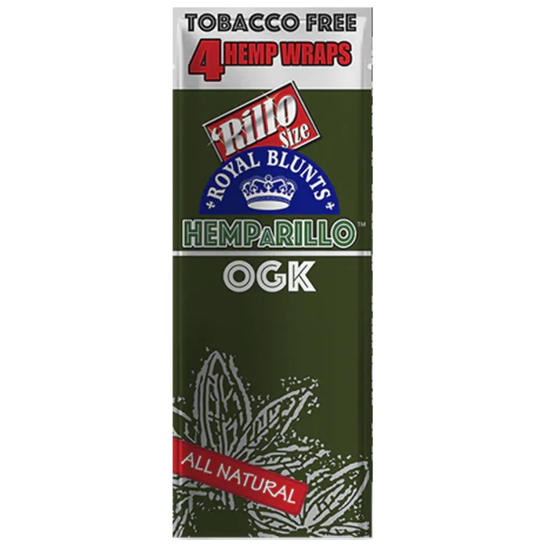 En pakke med en grøn og hvid farveskala pryder forsiden, hvor teksten "Hemparillo" er tydeligt synlig i en letlæselig skrifttype. Baggrunden er dekoreret med et diskret mønster, der fremhæver det naturlige hampemateriale. Øverste del af pakken har en perforeret kant, mens bunden er glat med en tæt lukning, der sikrer indholdets opbevaring.