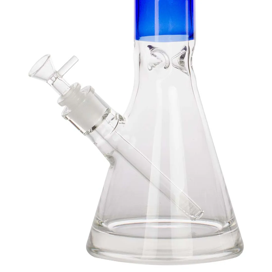 En stor, cylindrisk beaker med en højde på 40 cm præsenterer sig i en klar, transparent glasstruktur. Overfladen har en glat finish, mens bunden er bred og stabil. Beakeren har en bred åbning, der giver et indblik i dens indre. Den er prydet med en diskret, gravering, der fremhæver dens begrænsede udgave.