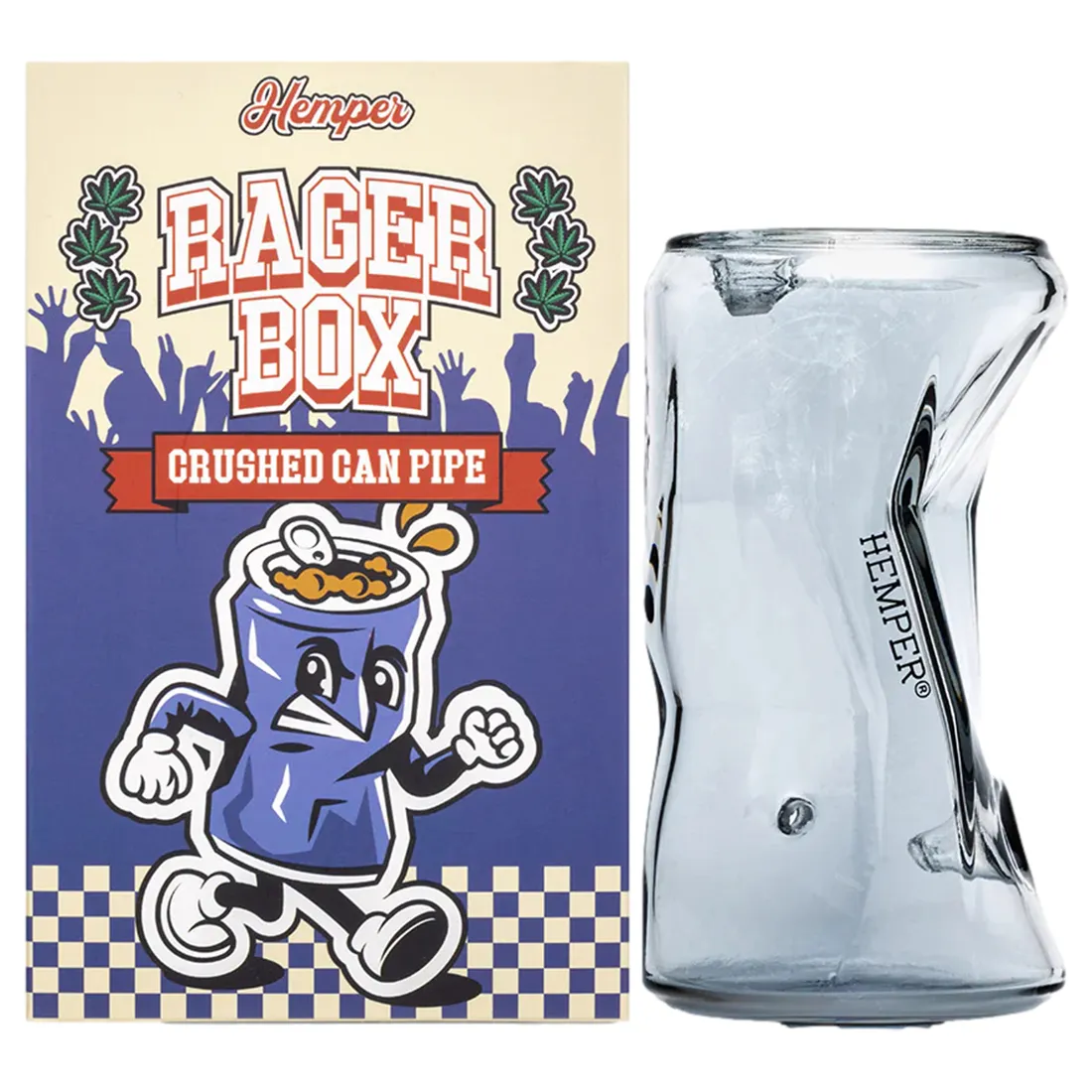 En grønt og gråligt farvet pibe fremstillet af hamp, med en struktureret overflade og en let mat finish. Piben har en cylindrisk form med en buet top og en indvendig rørformet passage. Den har en lille åbning til indtagelse, hvor der også er synlige detaljer og en delikat, men robust konstruktion.