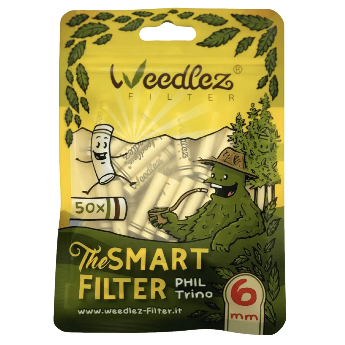 En pakke med 50 stykker trådsikre filamenter, præsenteret i en klar plasticbeholder. Filamenterne har en glat overflade og er i en lysegrå farve. Hver enkelt stykke er 6 mm i diameter og har præcise, ensartede længder. Beholderens låg har en skruefunktion, der sikrer lukningen. Etiket på beholderen viser produktinformation med tydelig tekst.