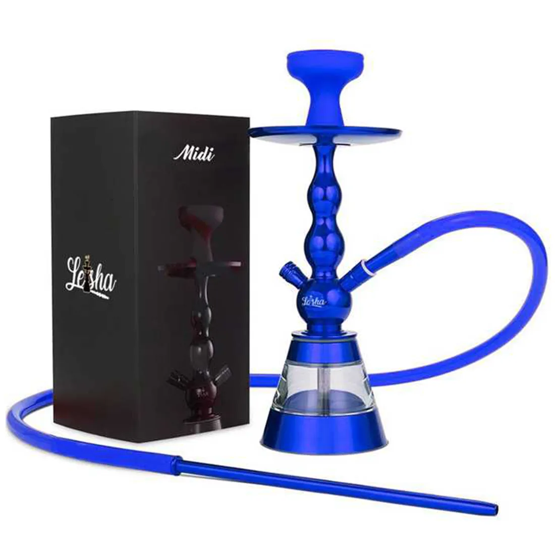 Leisha - De Luxe Midi Vandpibe Blå 40 cm