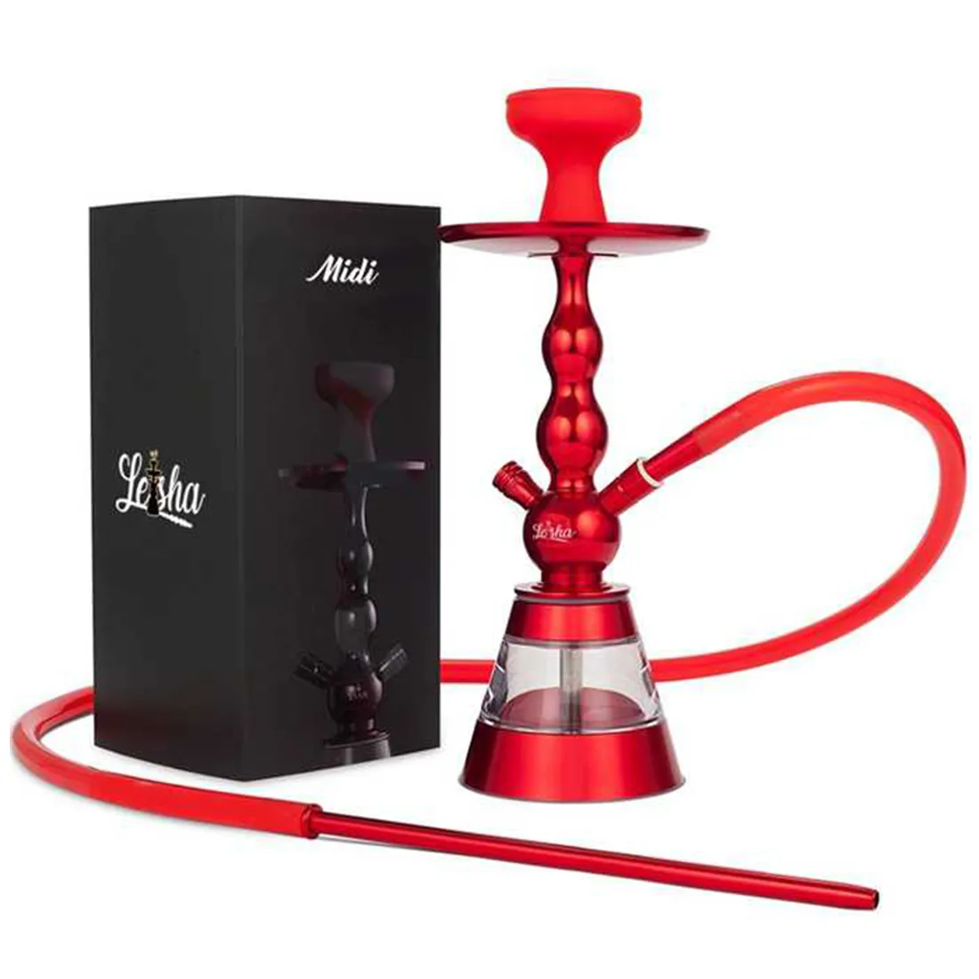 Leisha - De Luxe Midi Vandpibe Rød 40 cm