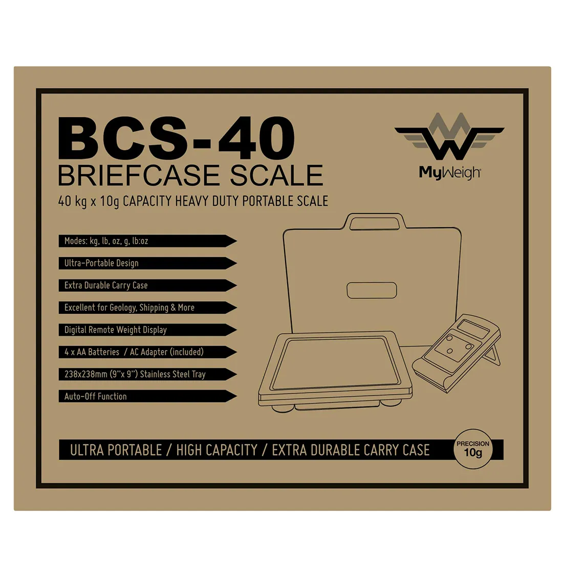 My Weigh - BCS-40 Briefcase Scale 10,0-40000g - Billede 3
