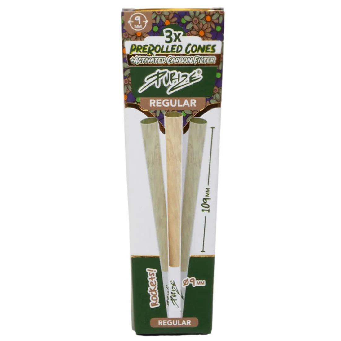 PURIZE® - Unbleached Regular Activated Carbon Cones 3 stk