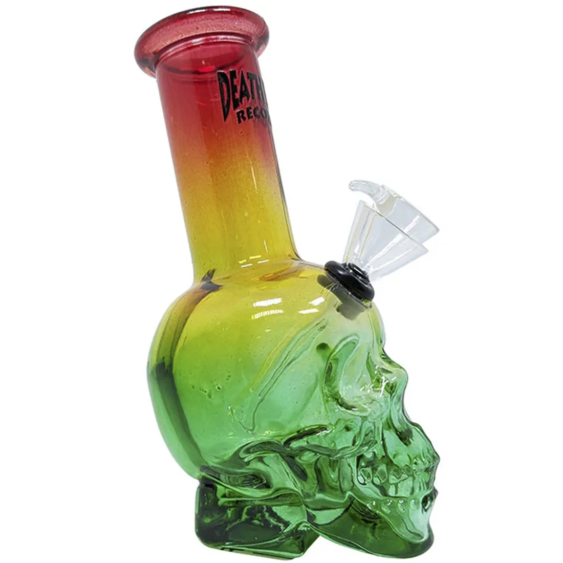 Death Row Records - Skull Bubbler Rasta Bong 15 cm - Billede 2