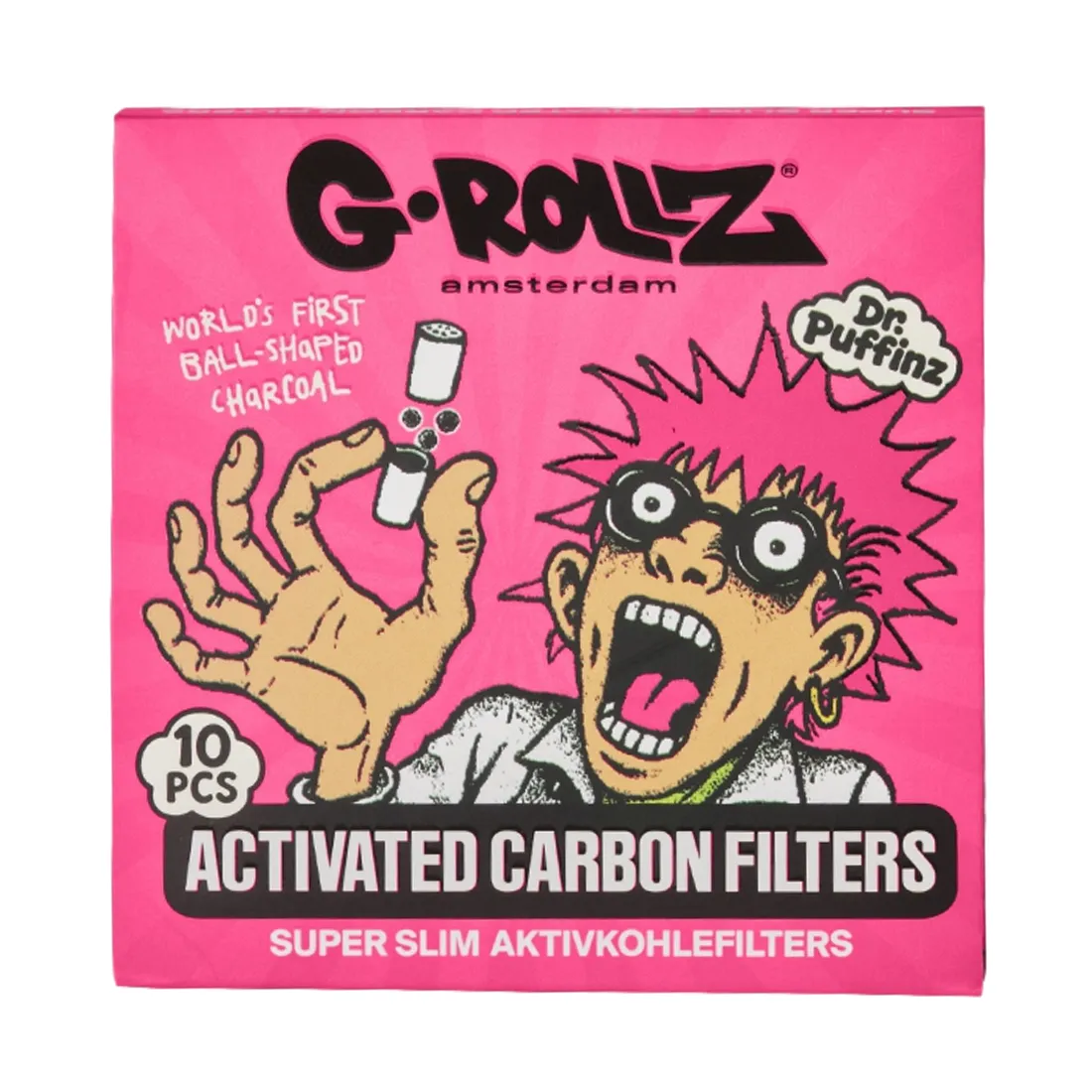 G-Rollz - Activated Carbon Filters Pink (6 mm) 10 stk - Billede 2