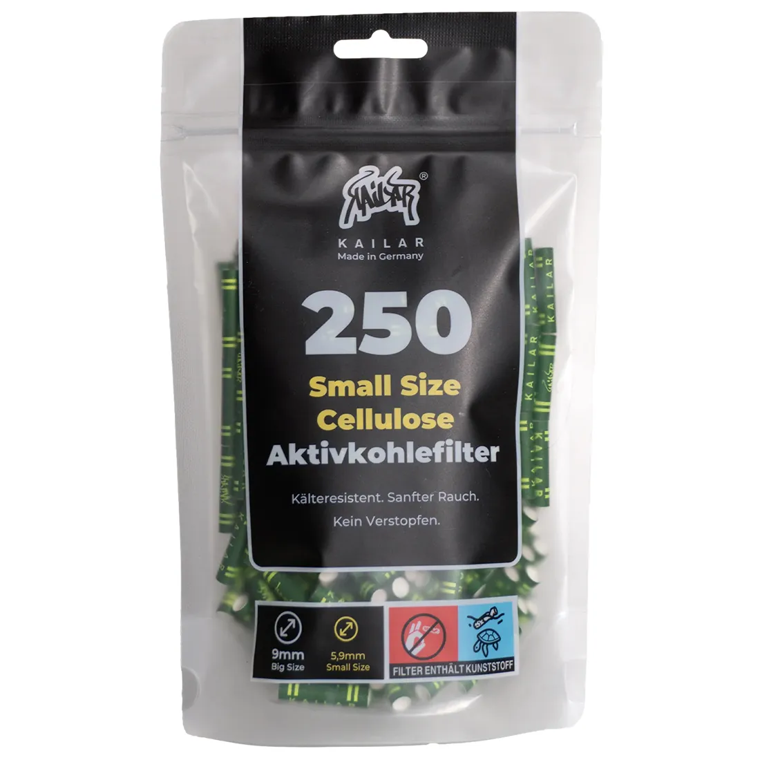 Kailar - Grøn Aktiv Filter (5,9 mm) 250 stk