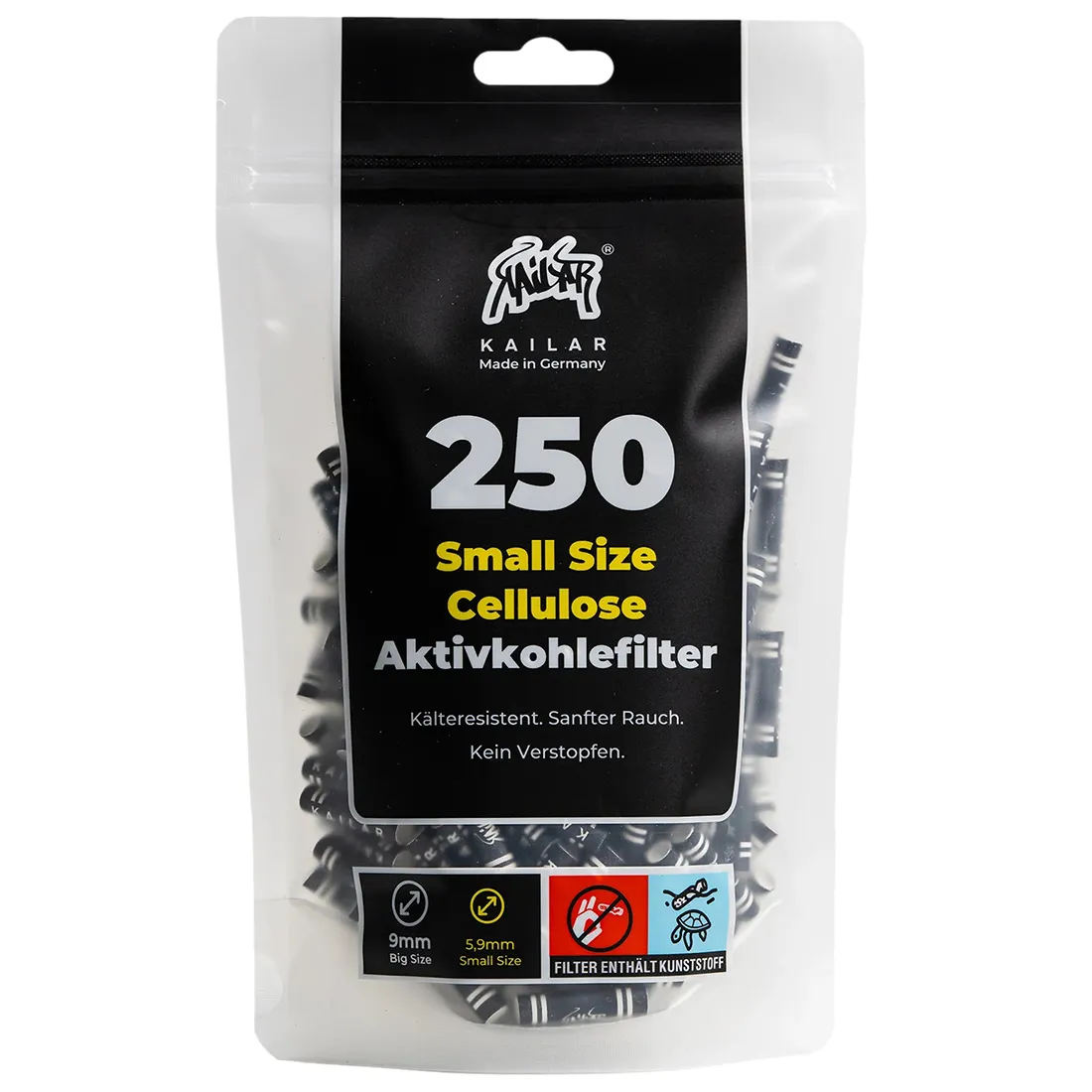 Kailar - Sort Aktiv Filter (5,9 mm) 250 stk