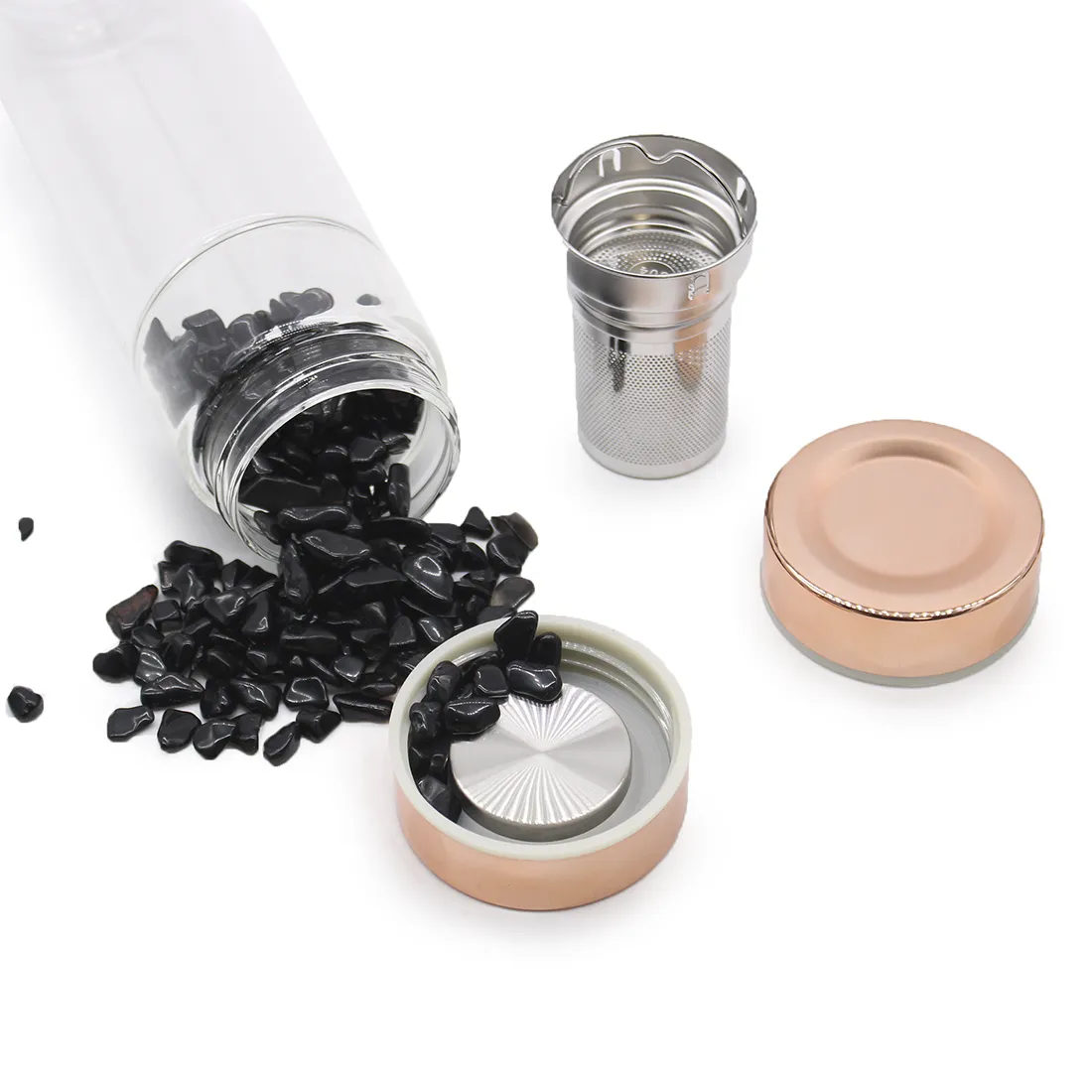 Crystal Glass - Tea Infuser Bottle Amethyst - Billede 3