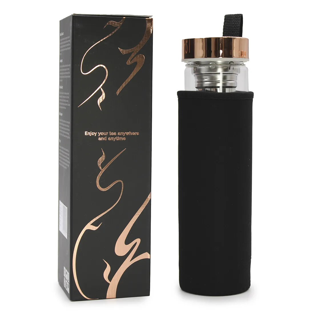 Crystal Glass - Tea Infuser Bottle Amethyst - Billede 4