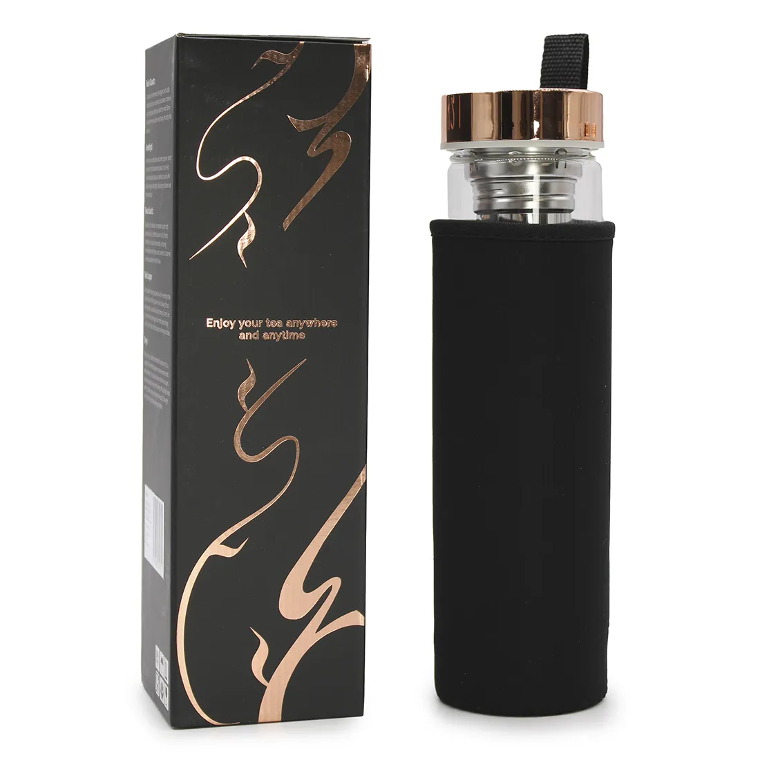 Crystal Glass - Tea Infuser Bottle Rock Quartz - Billede 4