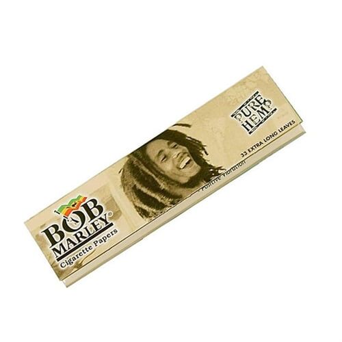Bob Marley - King Size cigaretpapir med et smilende billede og "Pure Hemp" tekst.