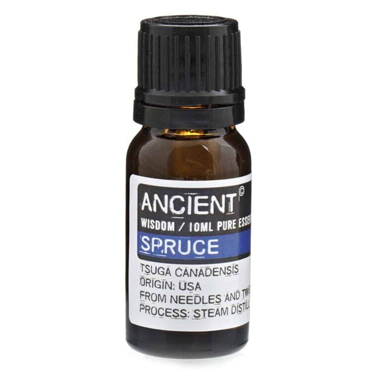 En mørk glasflaske med en guldfarvet skruelåg indeholder en klar væske. Flasken har en slank, cylindrisk form og er dekoreret med en etiket i nuancer af sort og guld, der præsenterer produktinformation i elegant skrifttype. Et symbol og tekst angiver produktets navn og egenskaber. Flaskens overflade har en glat tekstur, mens låget har en let riflet detalje.