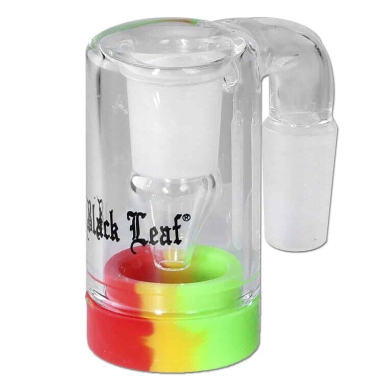 En sort bladformet genstand med en glat overflade og en let skinnende finish. Dimensionerne er kompakte, med en længde på 59 mm. Kanterne er bløde og afrundede, hvilket giver et organisk udseende. Der er en diskret indgravering eller tekst på overfladen, hvilket tilføjer et subtilt designmæssigt element. Tydelige detaljer og en ensartet farve skaber en elegant fremtoning.