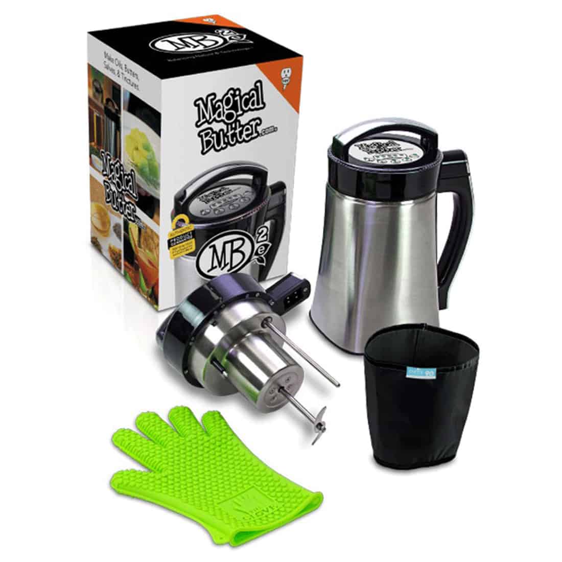 En kompakt maskine i stålgrå farve med en glat overflade og afrundede kanter. Fronten har et digitalt display med tydelige tal og knapper i sort plast. Øverst er der en hældetud, mens en lille ventilationsåbning er placeret bagpå. Maskinen står på fire små fødder, der giver stabilitet på overfladen.