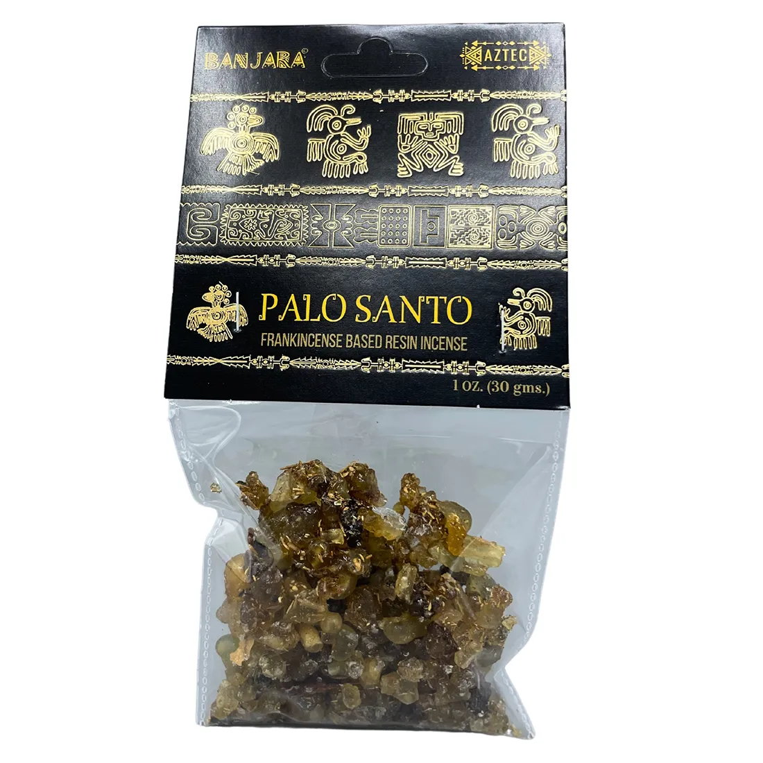 Banjara-træets harpiks fremstår i en varm, gyldenbrun farve med lette orange nuancer. Overfladen er glat, men med subtile ujævnheder, der skaber en naturlig tekstur. Harpiksen har en gennemsigtig kvalitet, der muliggør lysgennemtrængning, hvilket giver en let glans. Den er formet som en uregelmæssig klump med bløde kanter.