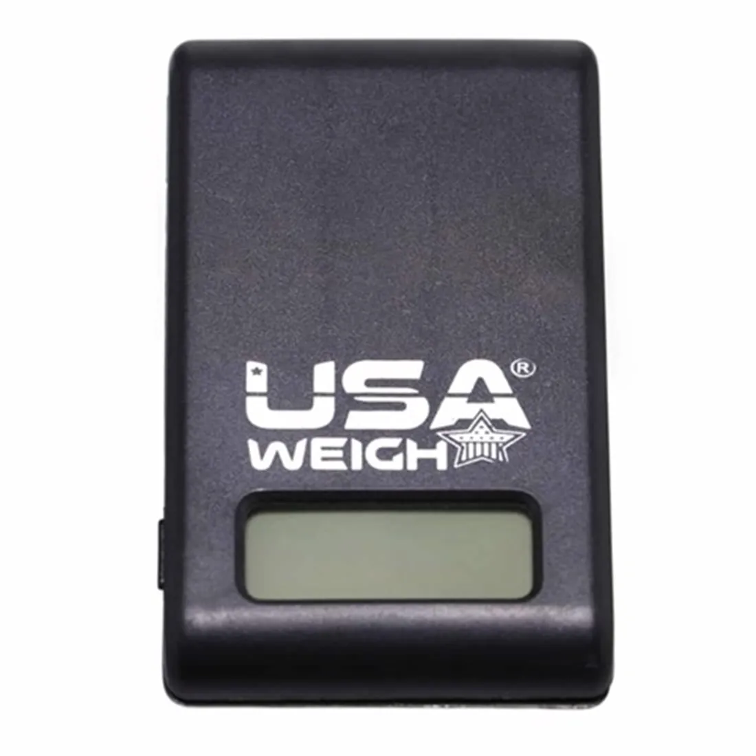 En vægt med en glat, sort plasticoverflade og en digital skærm. Skærmen viser klare, hvide tal. Vægten har en rektangulær form med afrundede kanter, og der er en metalplade til vejning, som har en mat finish. Knapperne er placeret på fronten og er let tilgængelige, med tydelige symboler for funktioner.