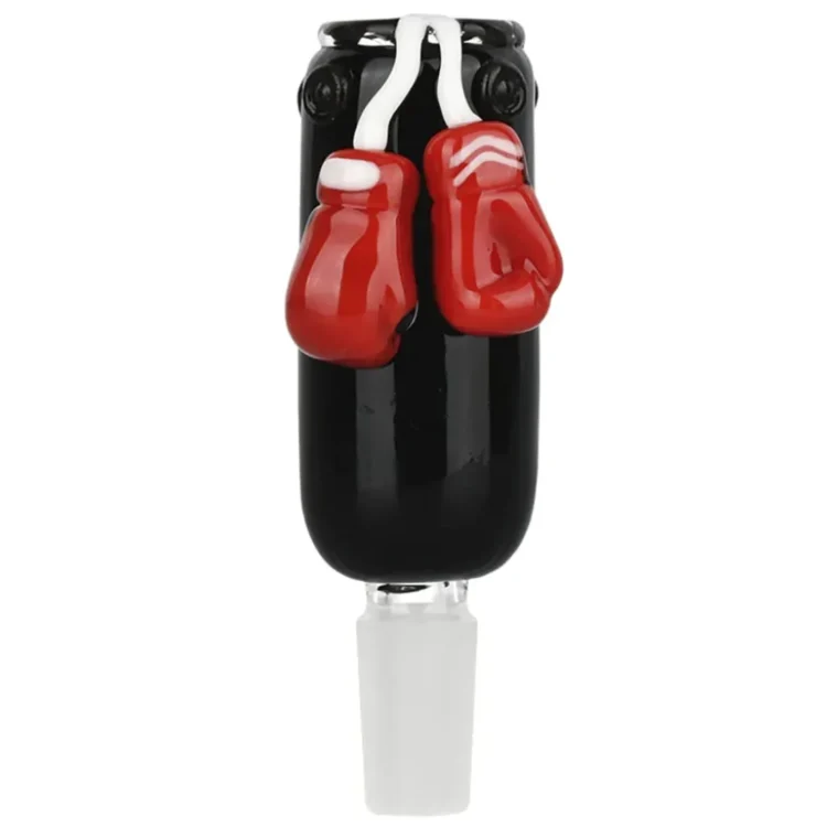 En sort, rund sandsæk med en glat overflade prydet af en tydelig søm langs kanten. Sækken har en robust tekstur, og dens bund er flad. Der er en lille, cirkulær åbning med en metalring, der muliggør ophængning. Farven er ensartet, og materialet ser slidstærkt ud. Det minimalistiske design udstråler funktionalitet.